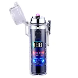 فندک الکتریکی شارژی دارای چراغ قوه Cylindrical Electric Lighter With Flashlight HB-256