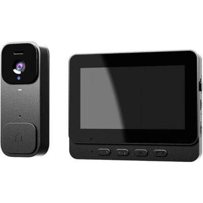 زنگ درب تصویری هوشمند بی‌سیم با مانیتور ۴.۳ اینچی مدل X7 – بدون نیاز به WiFi