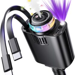شارژر فندکی جمع‌شونده چندکاره با رایحه درمانی و نورپردازی کهکشانی (5 در 1)  W&O Starlight