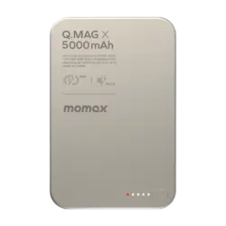 پاوربانک مغناطیسی MOMAX Q.Mag X با ظرفیت 5000 میلی‌آمپر ساعت