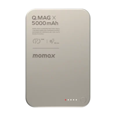 پاوربانک مغناطیسی MOMAX Q.Mag X با ظرفیت 5000 میلی‌آمپر ساعت