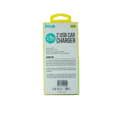 فندکی اتومبیل تایپ سی فست دو‌ پورت IVON CC38