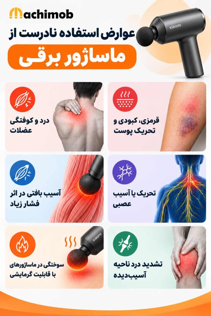 مجموعه عوارضی که در اثر استفاده نادرست ار ماساژور برقی ممکن است رخ دهد