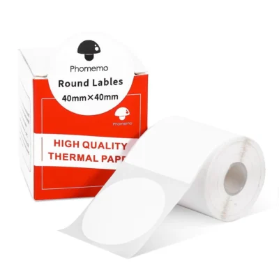 رول لیبل حرارتی دایره سایز 40×40 فوممو (Phomemo) ROUND LABLE XY4040-180