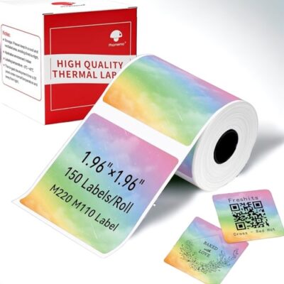 رول لیبل مربعی رنگی فوممو سایز 50×50 میلی‌متر (150 عددی) – مدل Thomemo XP5050-150TD